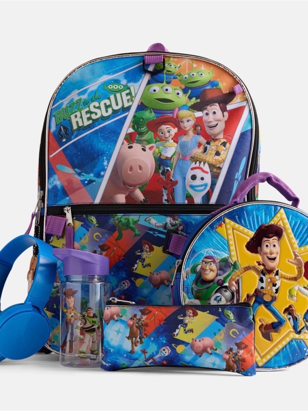 Disney Toy Story 5 To the Rescue Boys Backpack Set with Lunch Bag, 6 Piece